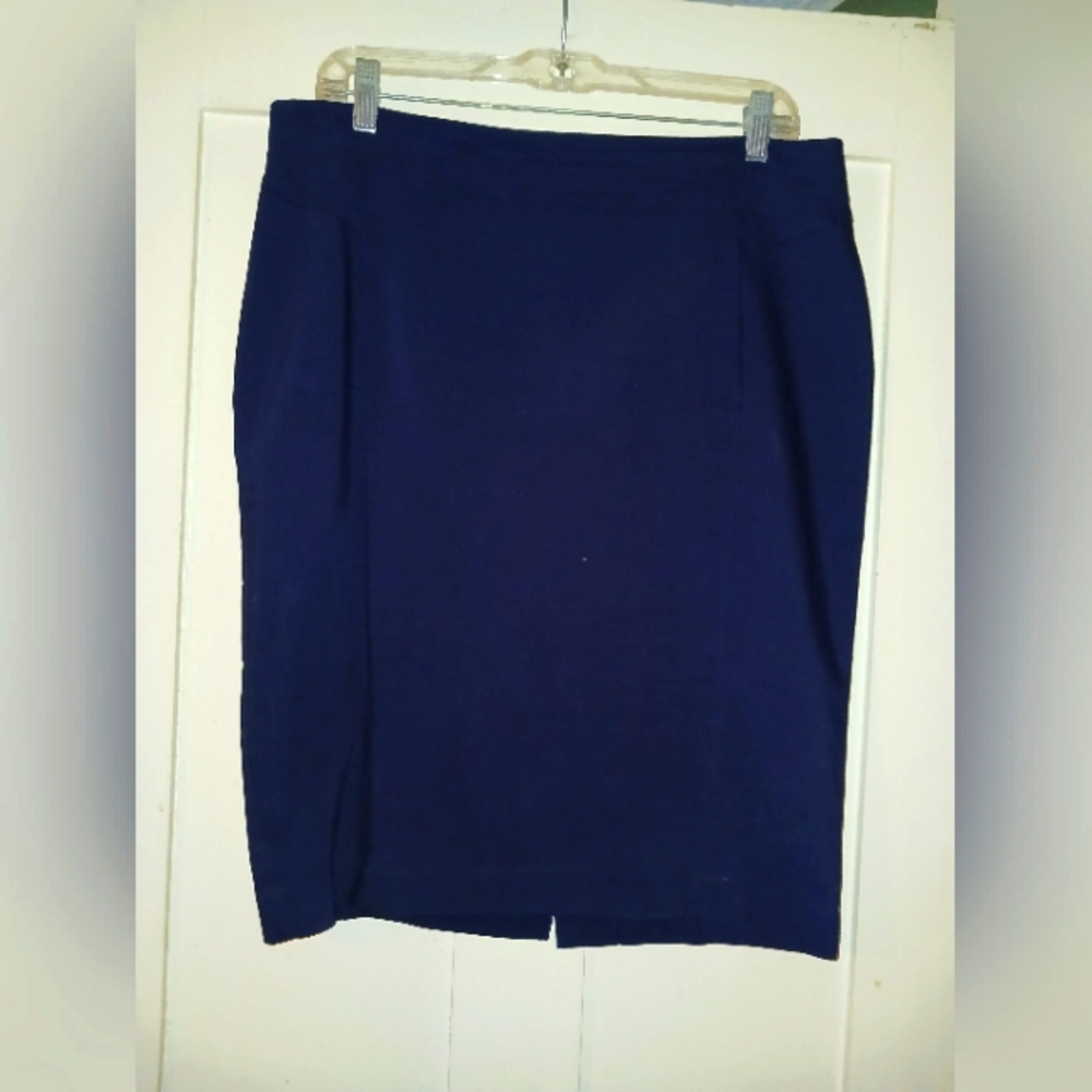 Business professional "at the knee" navy skirt.